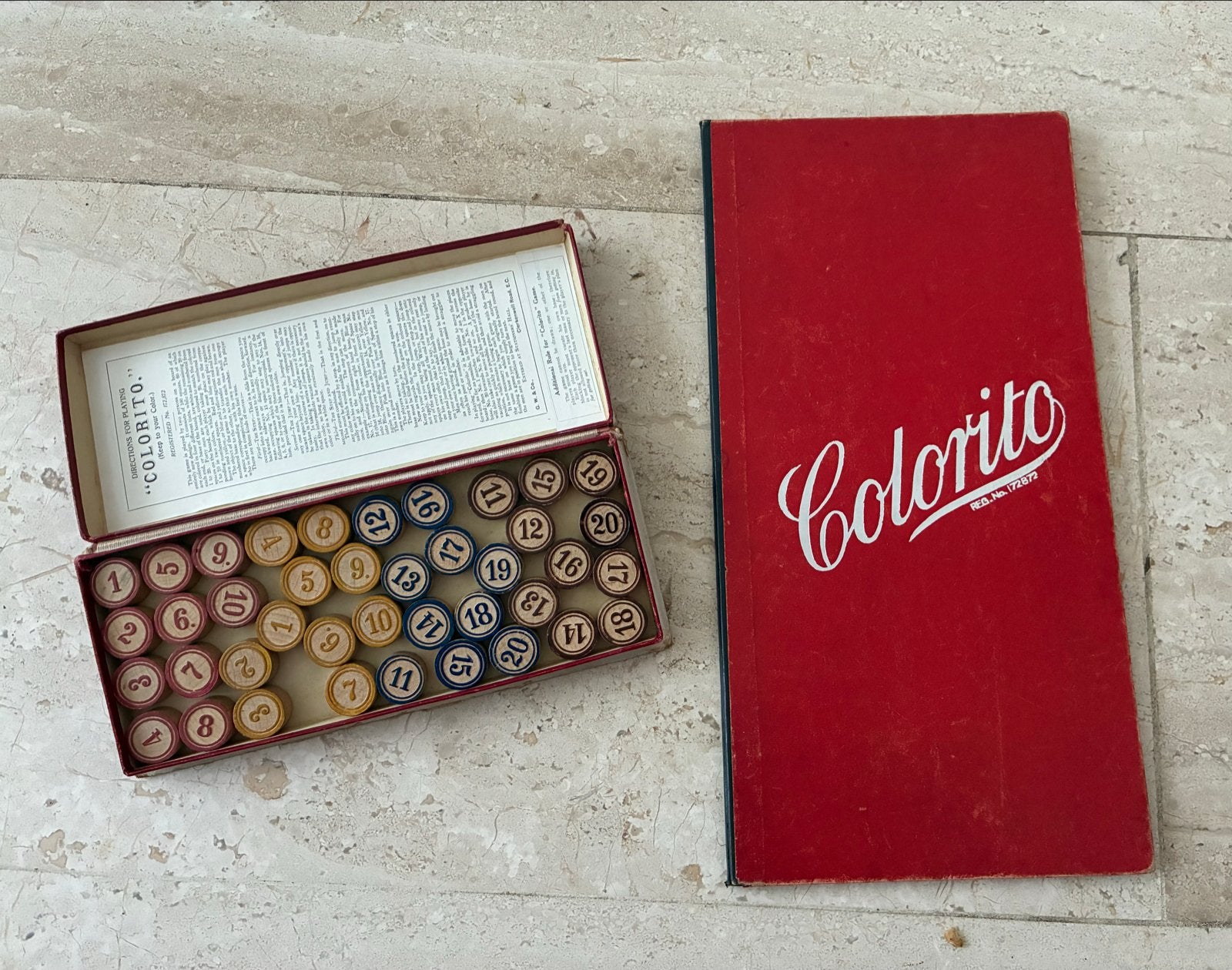 Zeldzaam antiek Colorito bordspel - compleet, Ophalen of Verzenden, Gebruikt