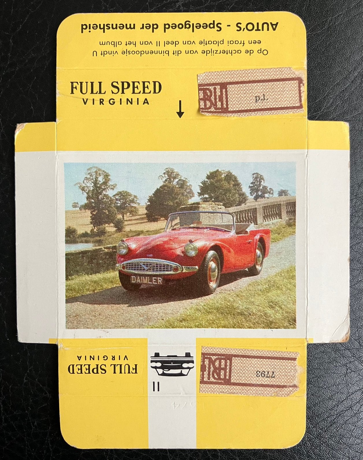 Oud doosje van FULL SPEED Sigaretten met Daimler  auto, Verzenden, Zo goed als nieuw