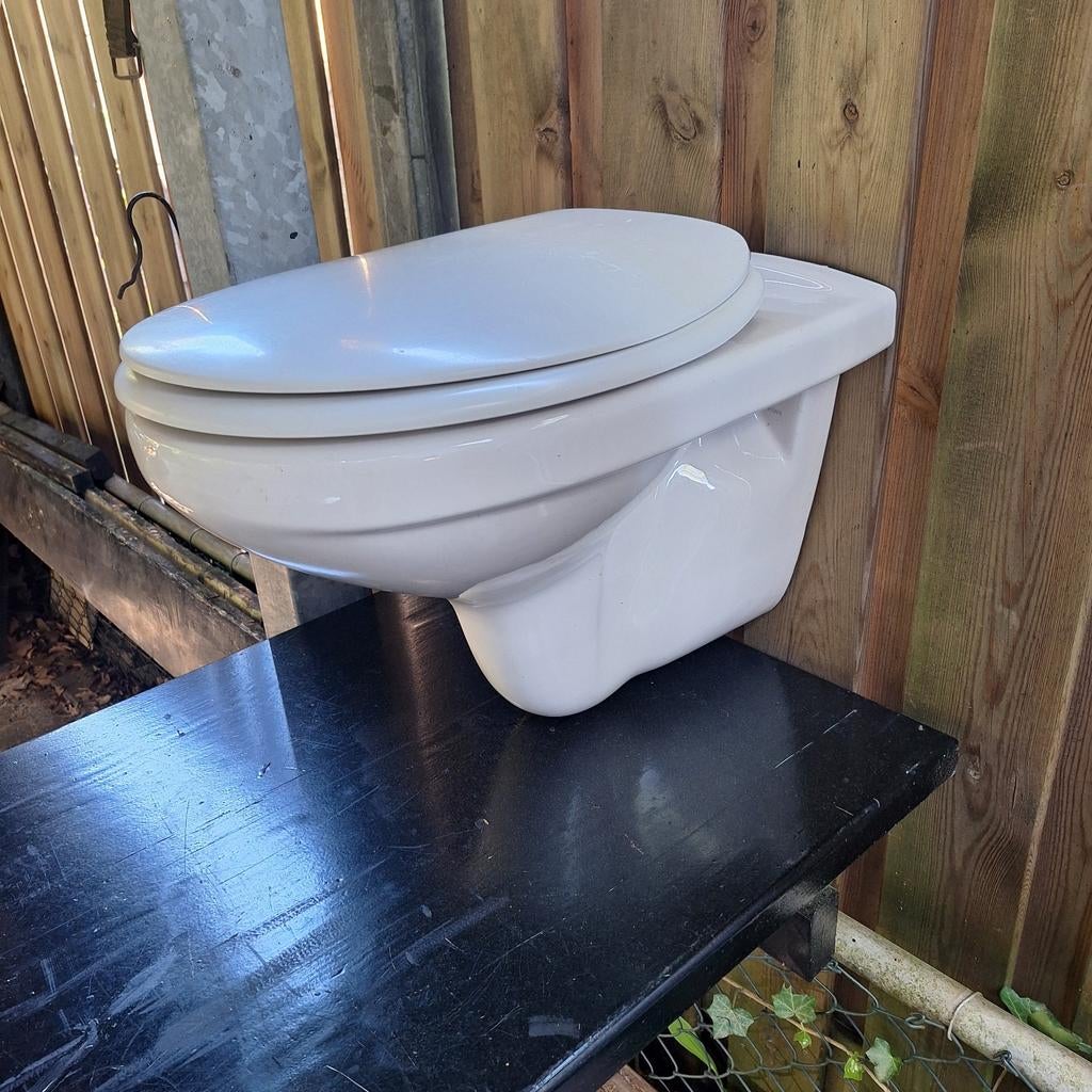 Sphinx wandcloset met Geberit inbouwreservoir en toebehoren, Doe-het-zelf en Verbouw, Sanitair, Ophalen, Gebruikt, Toilet