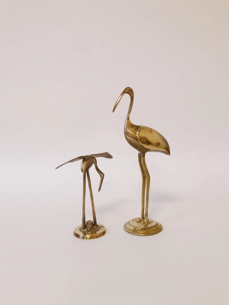 SET VAN 2 VINTAGE MESSING KRAANVOGELS, Ophalen of Verzenden