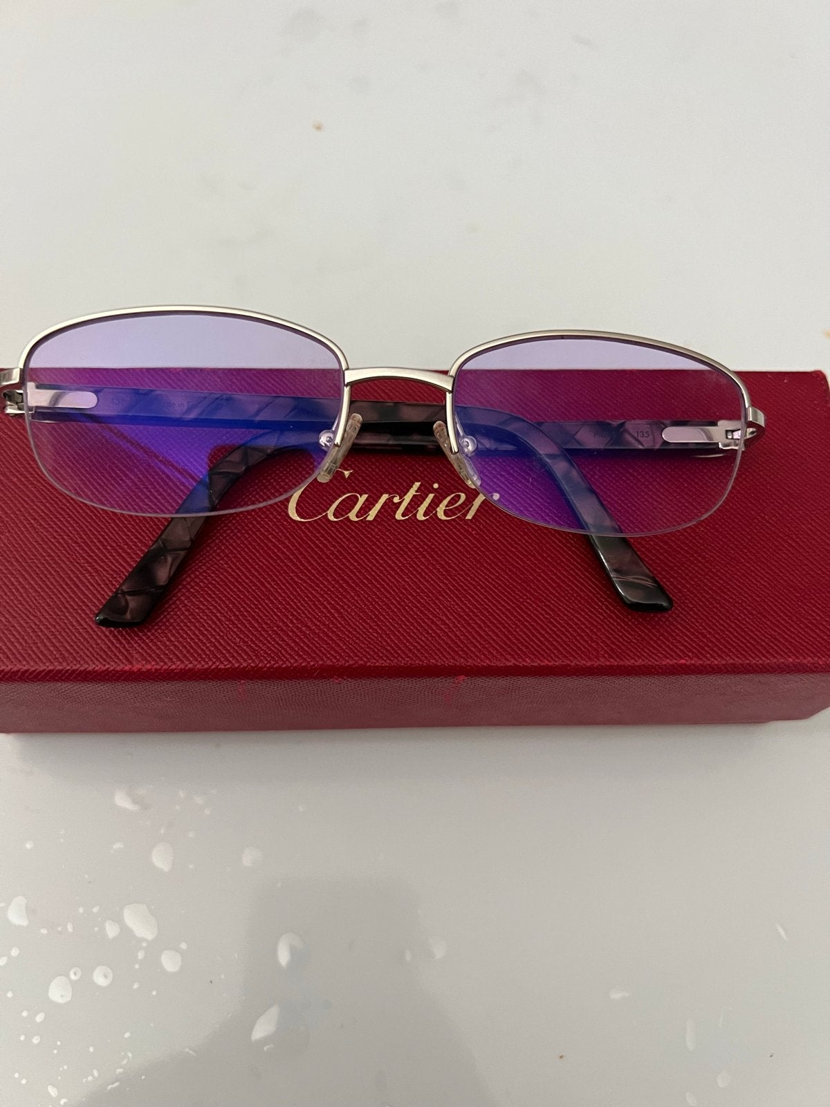 Cartier bril met paarse glazen, Overige merken, Gebruikt, Paars, Ophalen of Verzenden