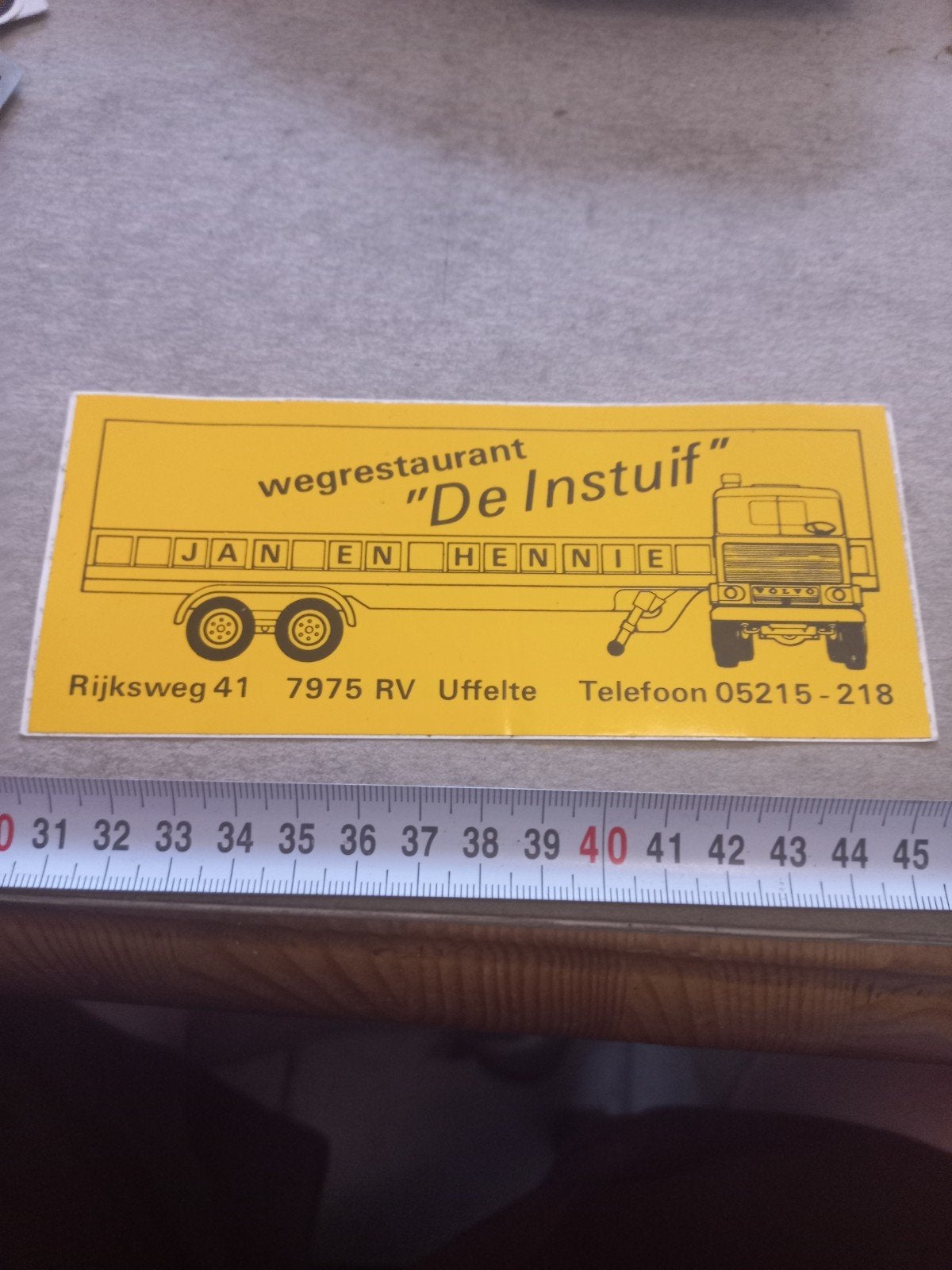 Wegrestaurant de instuif uffelte, Ophalen of Verzenden, Zo goed als nieuw