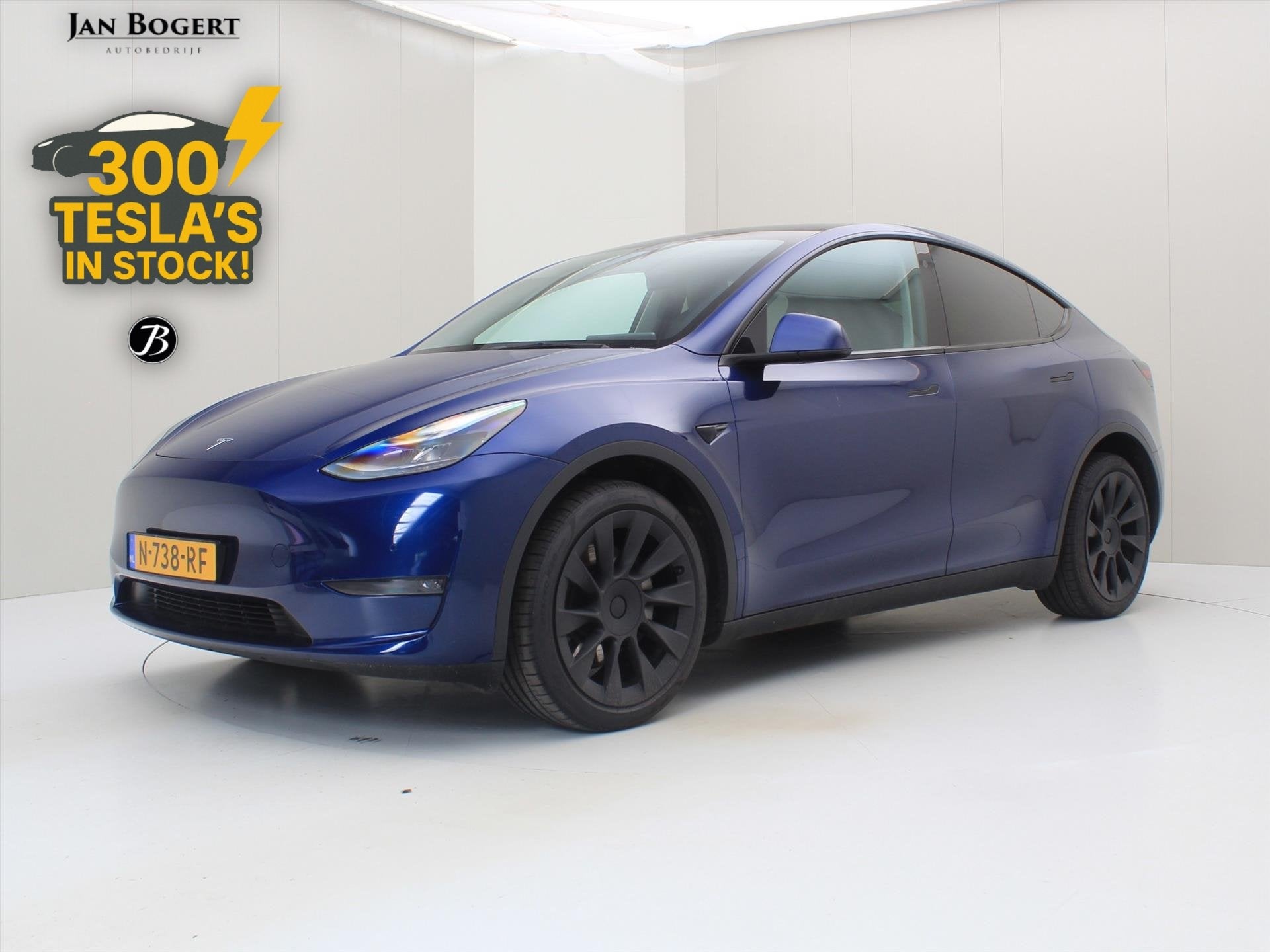 Tesla Model Y Long Range AWD 75kWh 351pk 91.2% SoH [ AUTOPIL, Auto's, Tesla, Automaat, Gebruikt, Zwart, Blauw