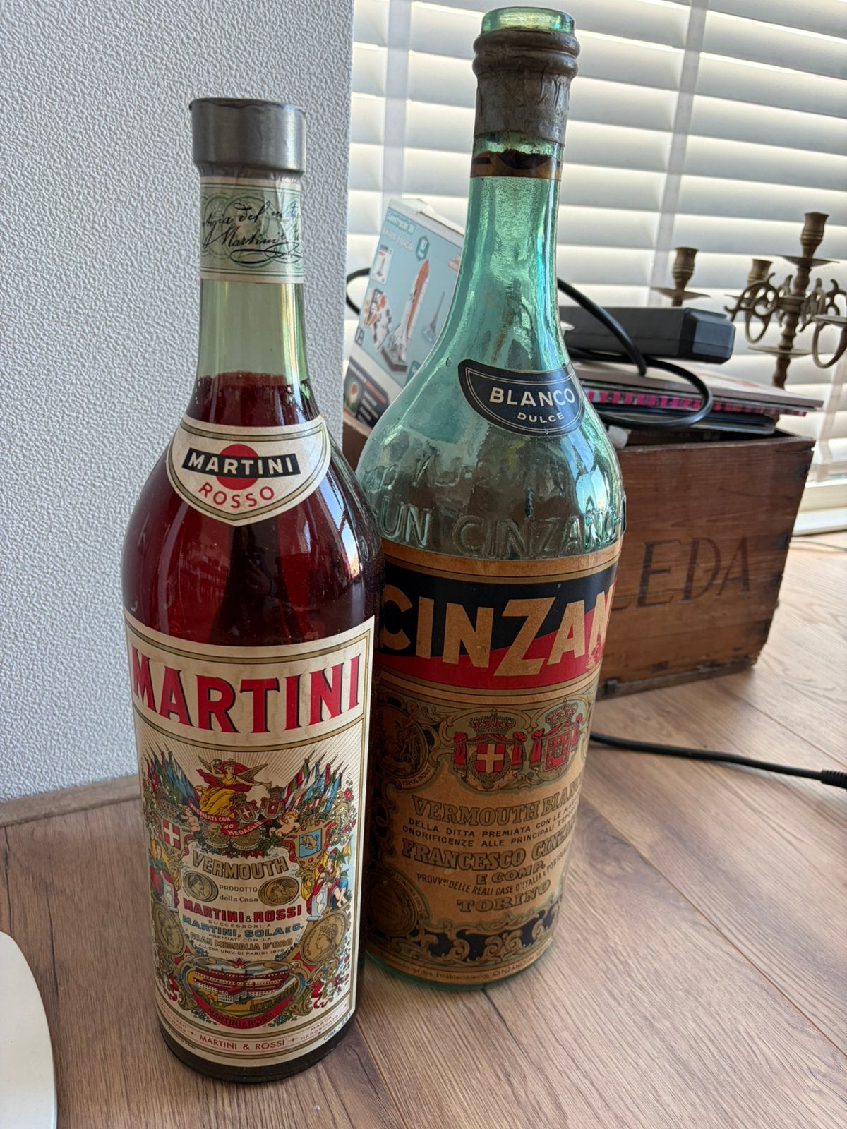 Vintage Martini Rosso en Cinzano Vermouth flessen, Antiek en Kunst, Ophalen of Verzenden