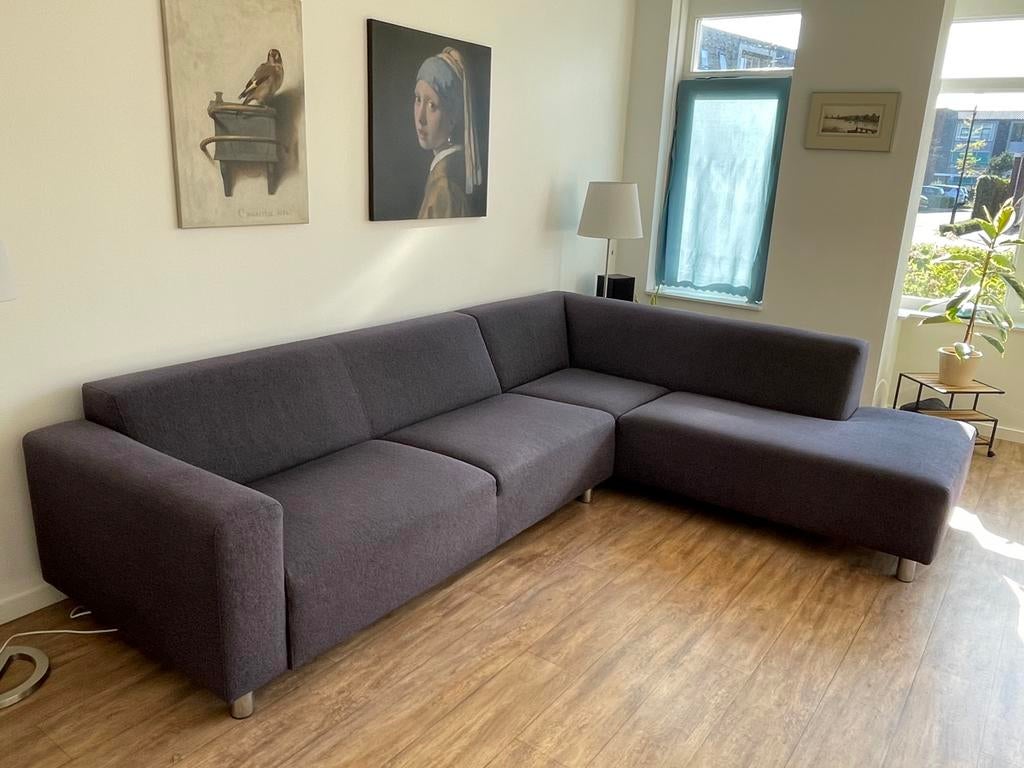 Hoekbank met ottomaan - 230x300 cm grijs, Ophalen, Zo goed als nieuw