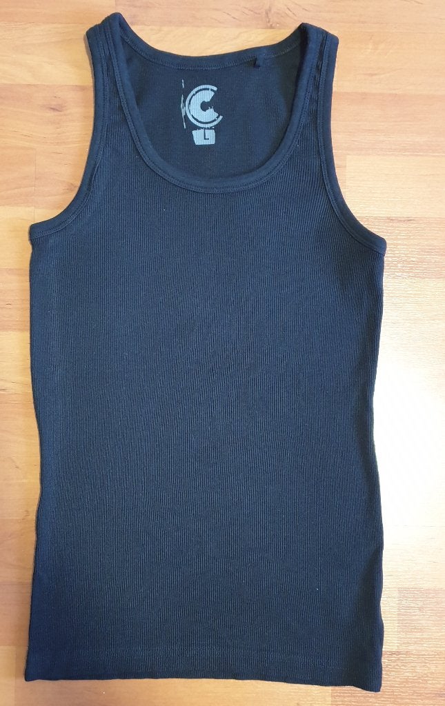 Zwart Geribbeld Heren Hemd / Tanktop - Maat L - ZGAN, Kleding | Heren, Sportkleding, Maat 52/54 (L), Zwart, Ophalen of Verzenden