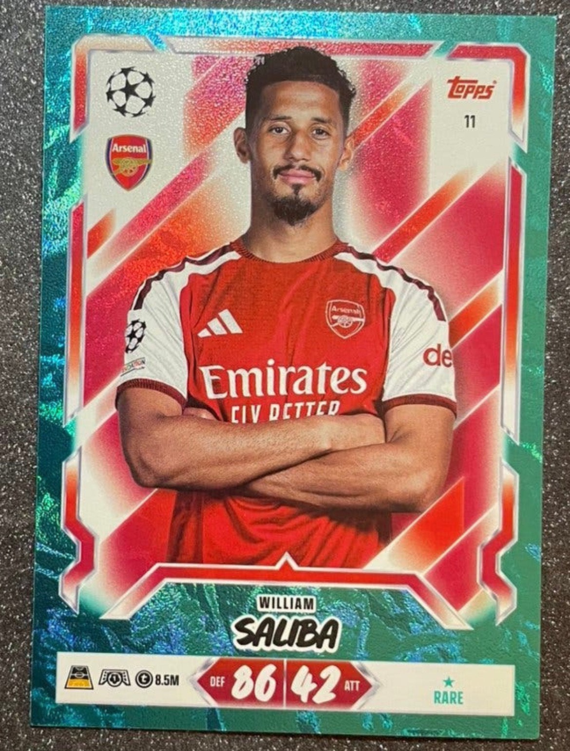 Topps MA 26/27   BLUE PARALLEL    SALIBA    ARSENAL FC, Verzenden, Zo goed als nieuw, Plaatje