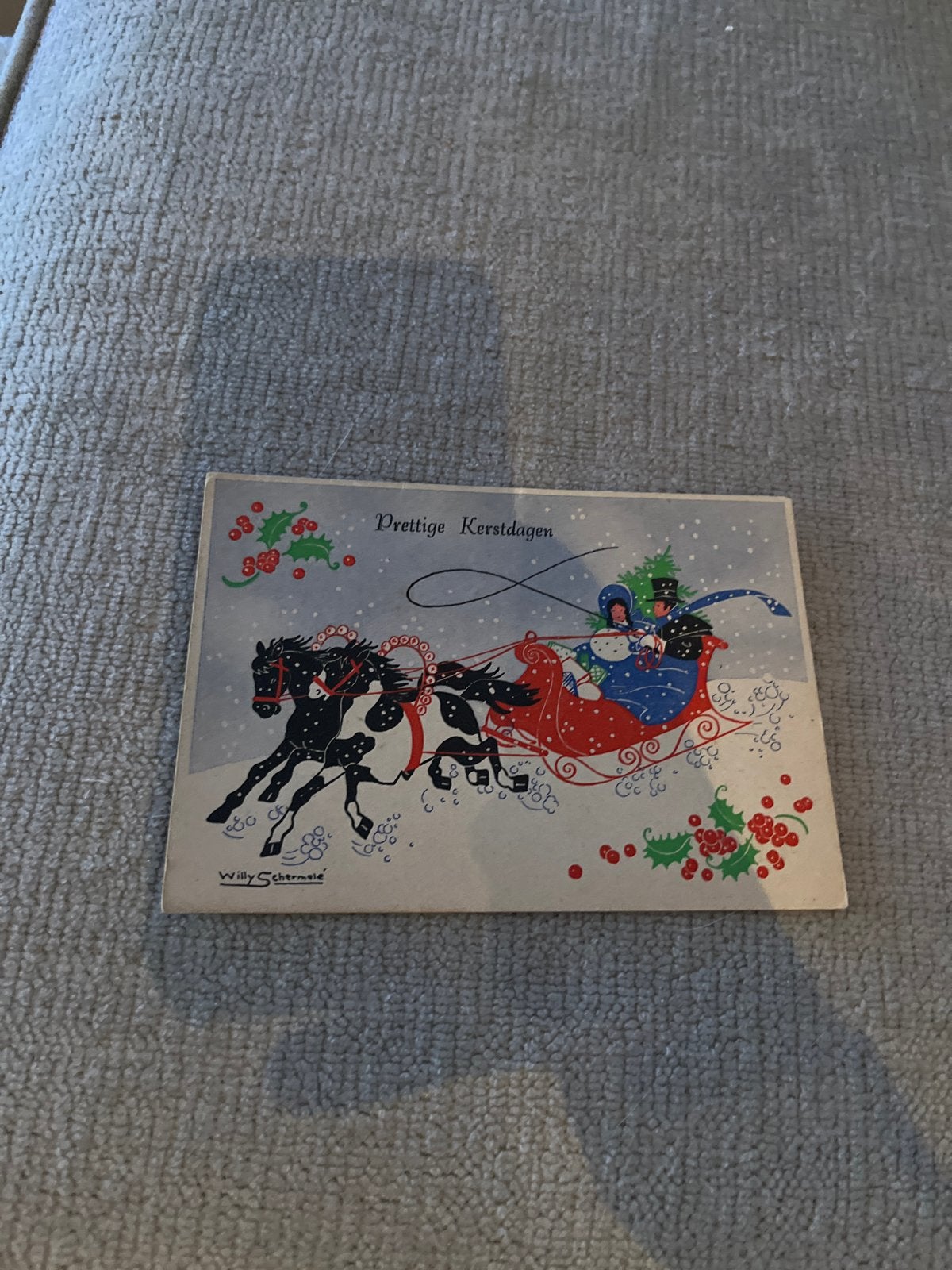 Oude kerstkaart, Verzenden