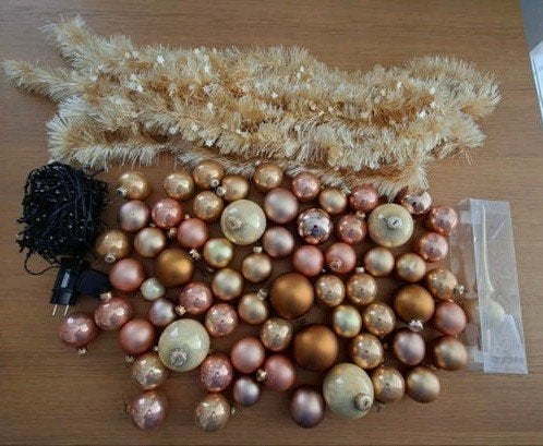 Complete set kerstboomversiering incl. verlichting, Ophalen, Gebruikt