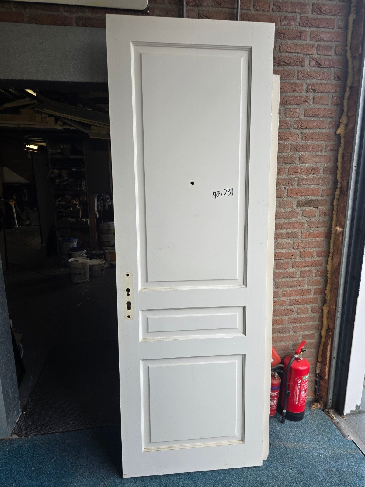Witte binnendeur 78x231 cm - Paneeldeur, Doe-het-zelf en Verbouw, Deuren en Horren, Ophalen, Gebruikt, Minder dan 80 cm, 215 cm of meer