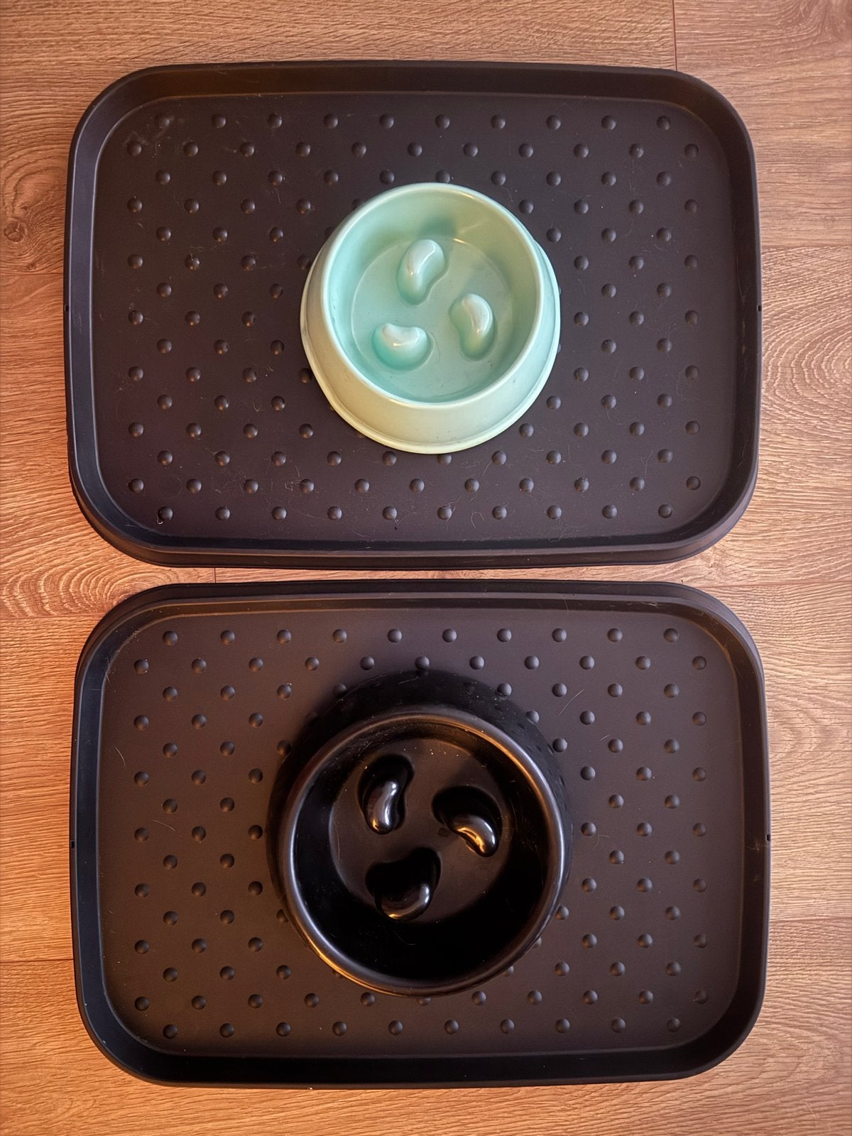 2 anti-schrokbakken + dienbladen voor hond of kat, Ophalen