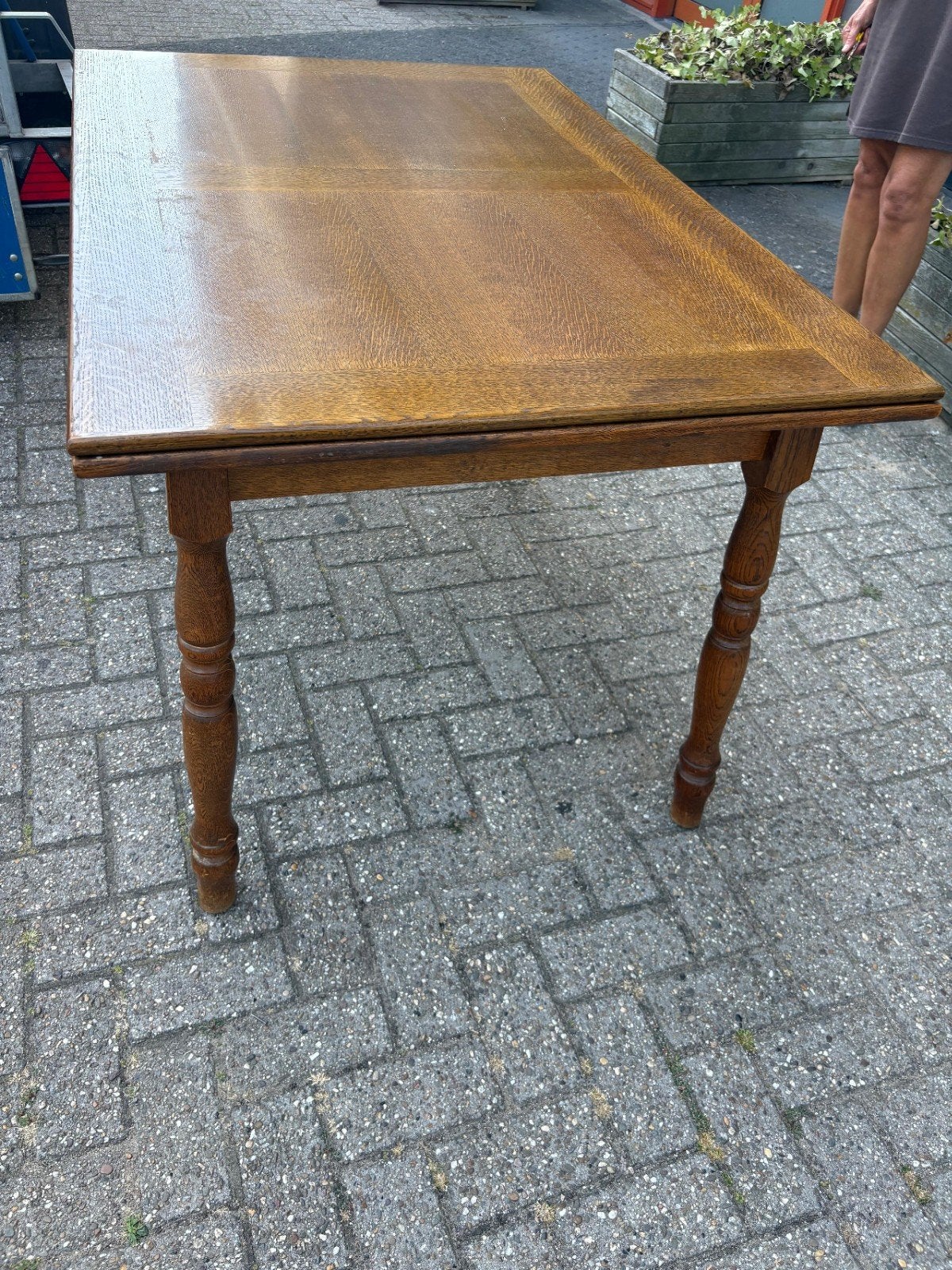 Houten eetkamertafel - uitschuifbaar, Ophalen, Gebruikt, 100 tot 150 cm, 50 tot 100 cm
