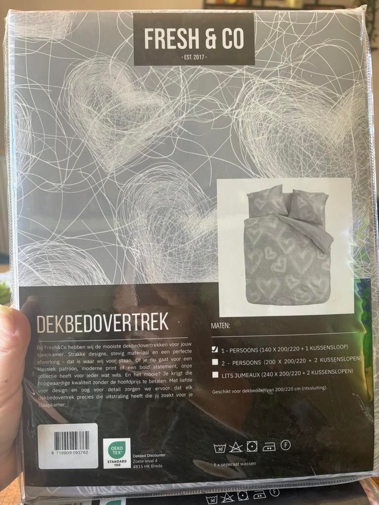 Dekbedovertrek 140x200/220 nieuw, Eenpersoons, Dekbedovertrek, Ophalen of Verzenden, Zo goed als nieuw
