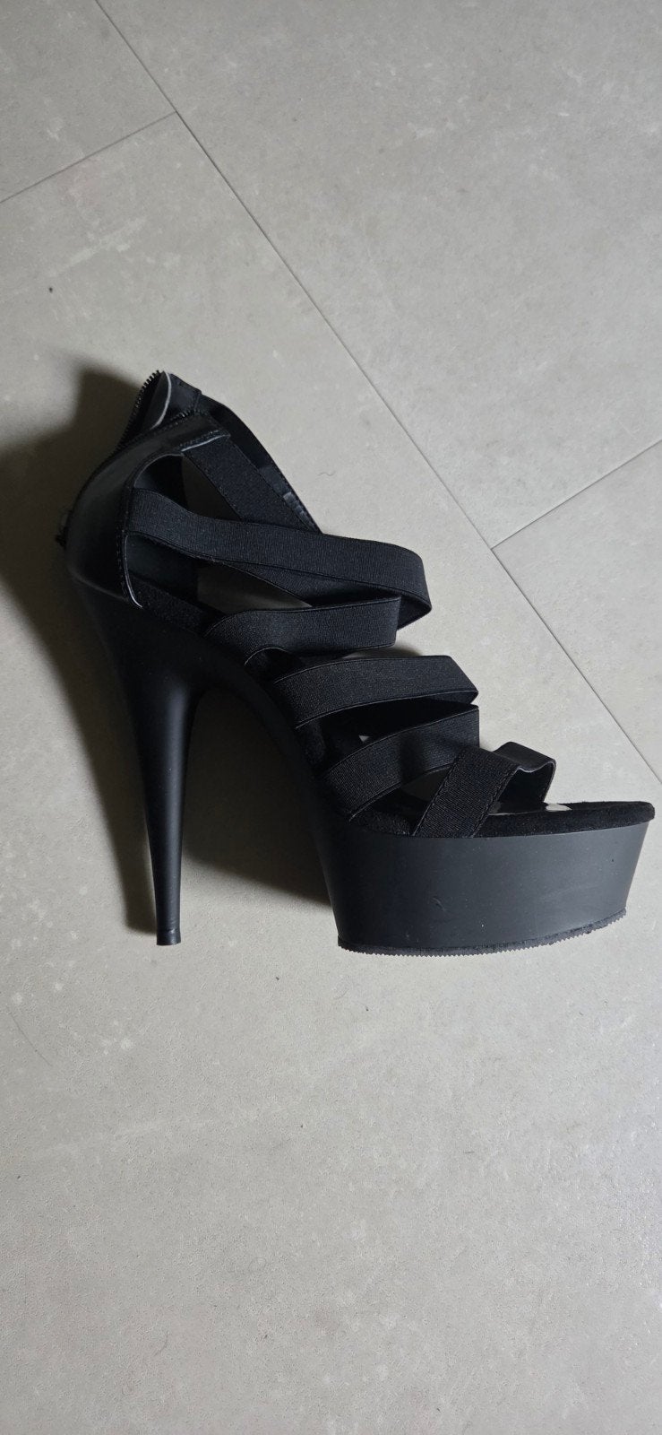 Pleaser Delight-659 Zwarte Sandalen met Hoge Hak Maat 42, Verzenden, Zwart, Nieuw, Pleaser