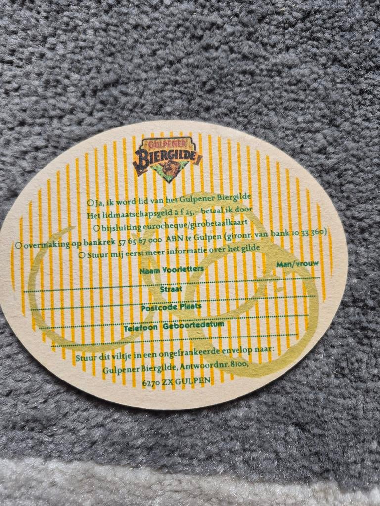 GulpenerBierviltje - Lidmaatschap Biergilde, Ophalen of Verzenden