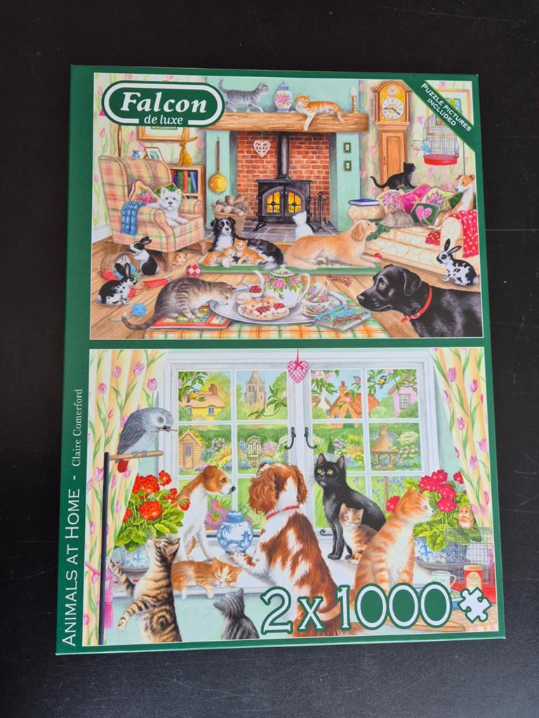 Falcon puzzel 2 x 1000, Ophalen, 500 t/m 1500 stukjes, Zo goed als nieuw