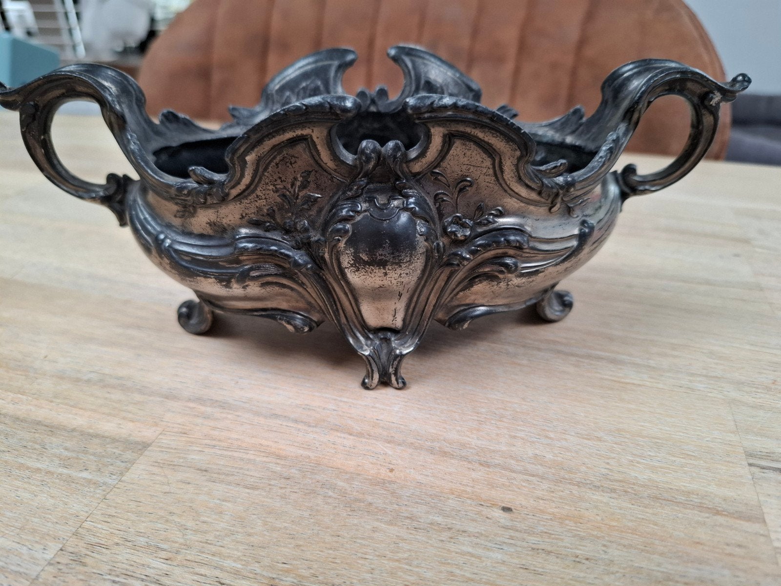 Art Nouveau Verzilverde Jardinière - Hoge Kwaliteit, Antiek en Kunst, Ophalen of Verzenden