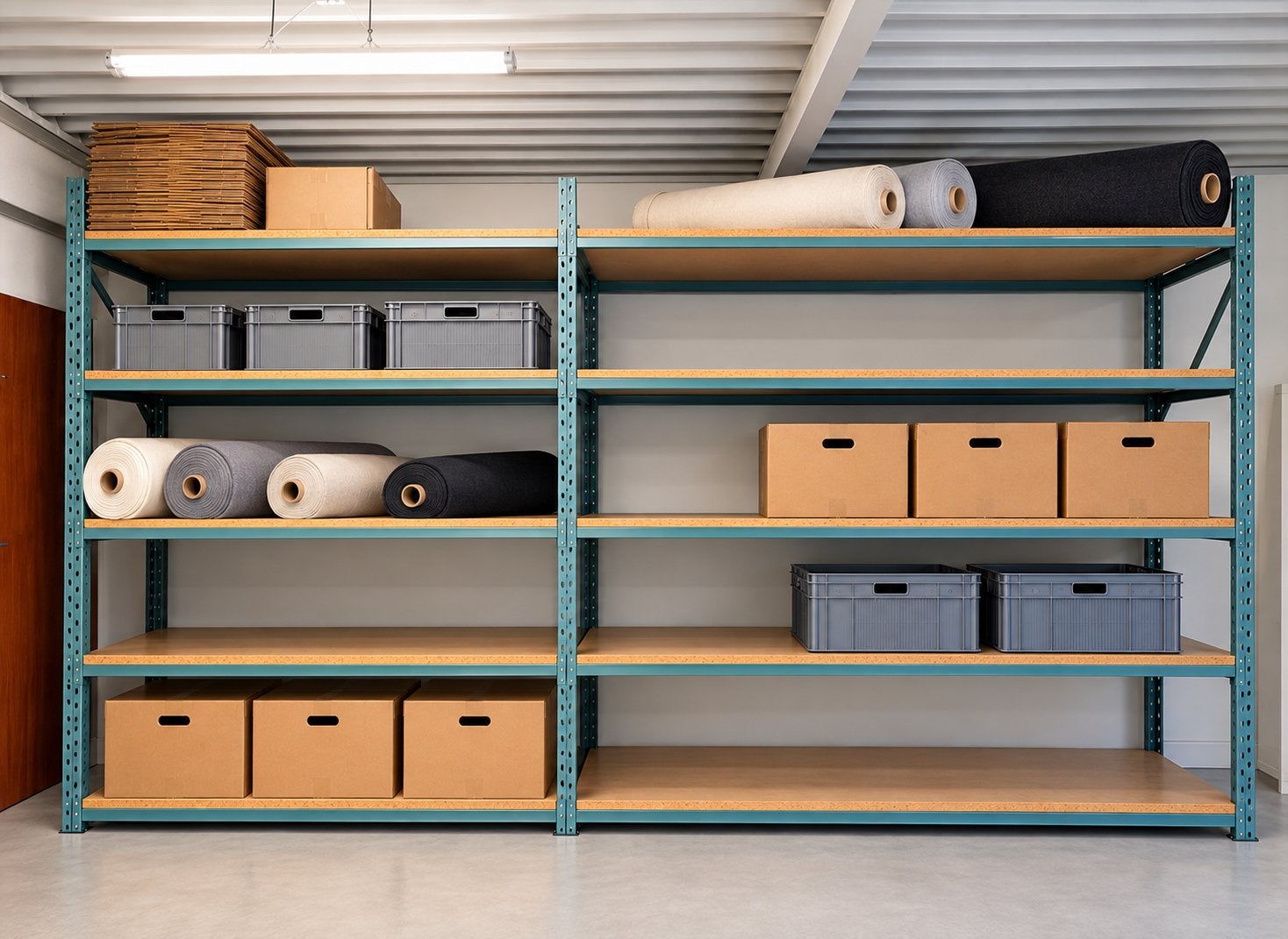Robuuste industriële magazijnstelling – 555 cm breed, Ophalen, Zo goed als nieuw