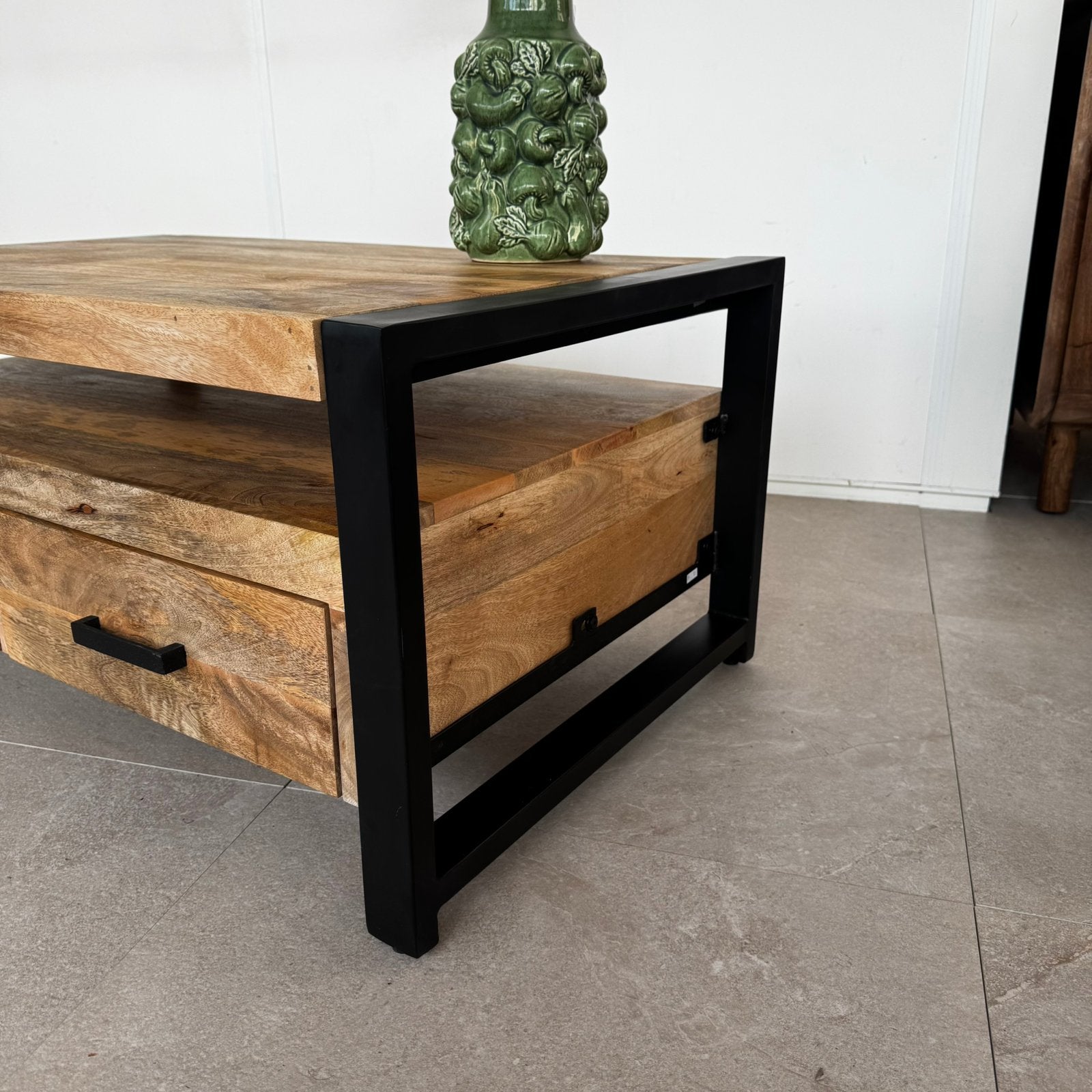 Magazijn Leegverkoop | Salontafel Britt mangohout 2 lades, Overige houtsoorten, 100 tot 150 cm, Nieuw, Info@wkhome.nl