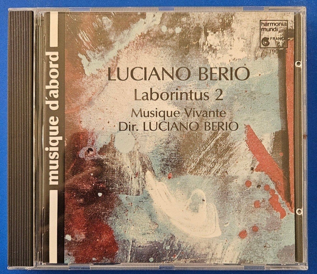Luciano Berio – Laborintus 2 – Harmonia Mundi, Ophalen of Verzenden, Zo goed als nieuw