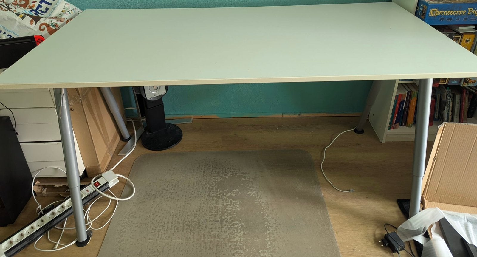 Ikea Thyge buro bureau 160breed 80diep in hoogte verstelbaar, Ophalen, 160 cm, Gebruikt, In hoogte verstelbaar
