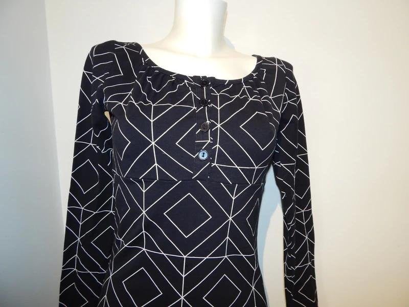 Tante Betsy zwart truitje shirt witte abstracte print mt S, Kleding | Dames, Tante Betsy, Zo goed als nieuw, Lange mouw, Maat 36 (S)