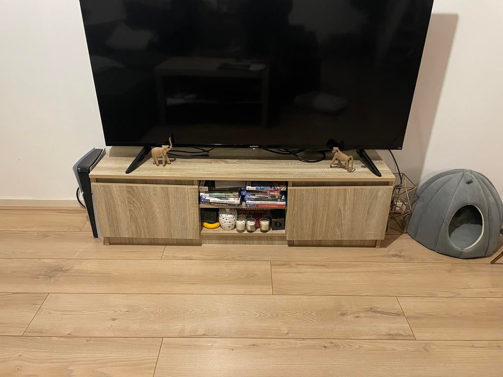 TV-meubel - Licht hout, 100 tot 150 cm, Ophalen of Verzenden, Zo goed als nieuw, Minder dan 100 cm