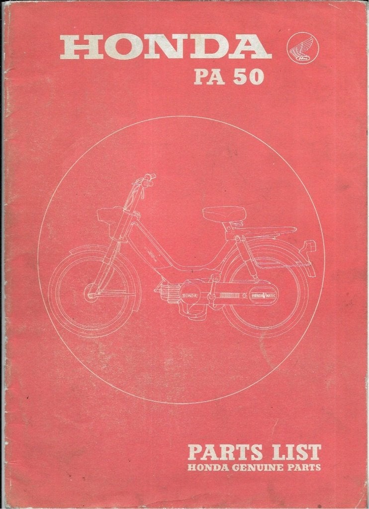 Honda PA50 parts list (1301z) bromfiets, Verzenden, Zo goed als nieuw