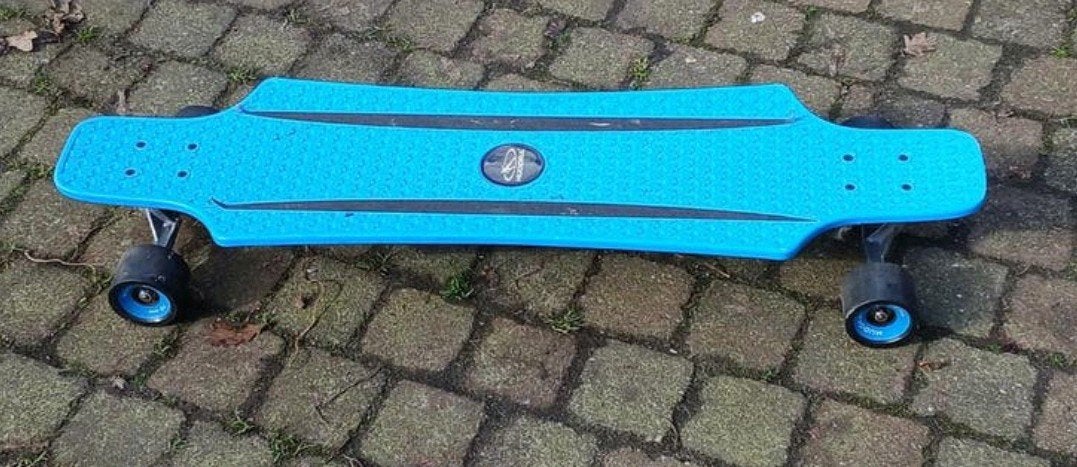 Blauw Hudora Longboard - Zo goed als nieuw!, Sport en Fitness, Skateboarden, Ophalen of Verzenden, Zo goed als nieuw, Skateboard