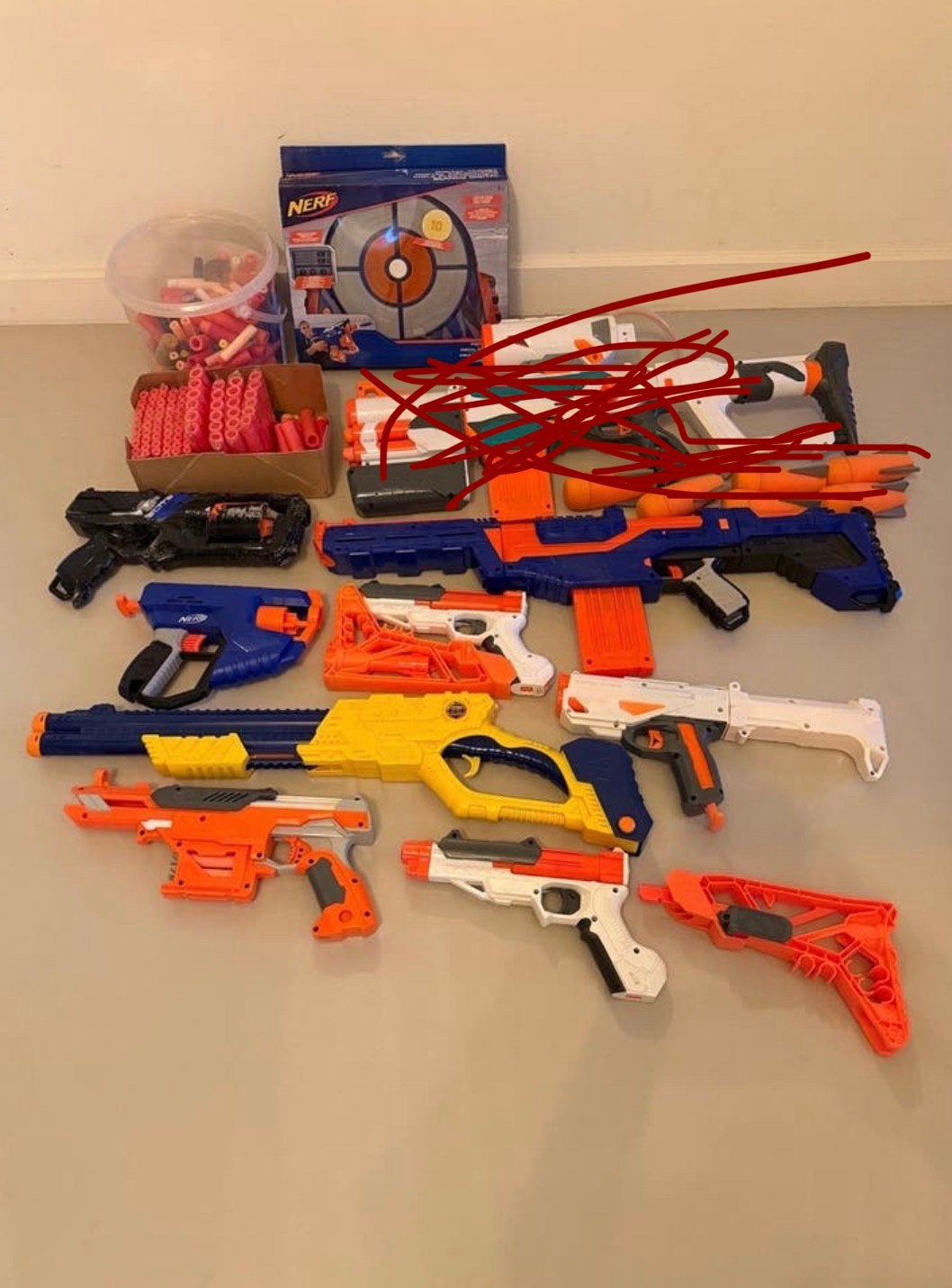 Grote Nerf Blaster Collectie met Doelwit en Munitie, Kinderen en Baby's, Ophalen of Verzenden, Gebruikt, Jongen of Meisje