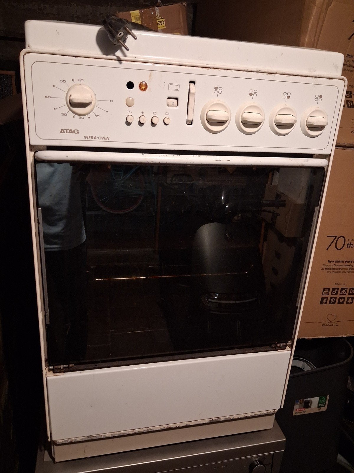 gasfornuis Atag infraoven, Witgoed en Apparatuur, Fornuizen, Ophalen, Gebruikt, 4 kookzones, Gas