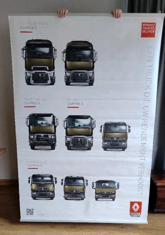 Vinyl Bedrijfsbanner vrachtwagen Renault Gamma 180cm x 120cm, Ophalen, Zo goed als nieuw, Reclamebord
