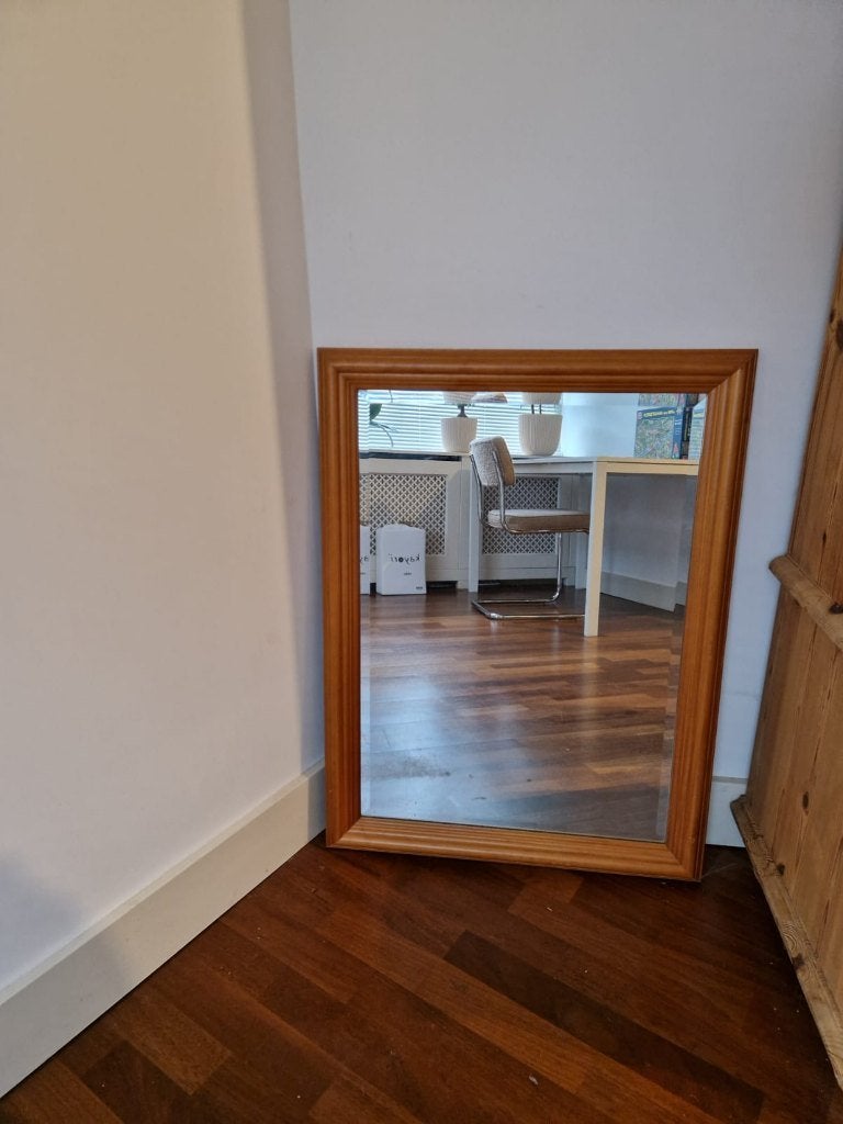 Houten spiegel, Ophalen, Gebruikt, Minder dan 100 cm, Rechthoekig