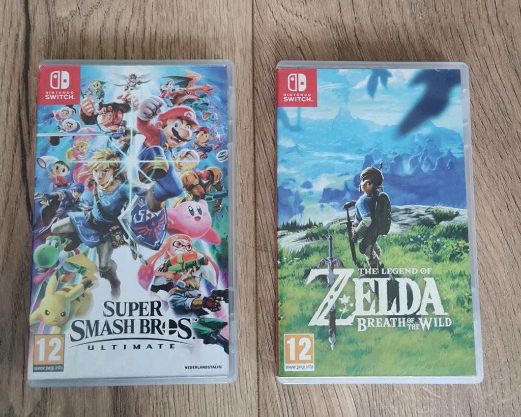 Zelda BOTW + Super Smash Bros Ultimate - Nintendo Switch, Spelcomputers en Games, Games | Nintendo Switch, Ophalen, Zo goed als nieuw