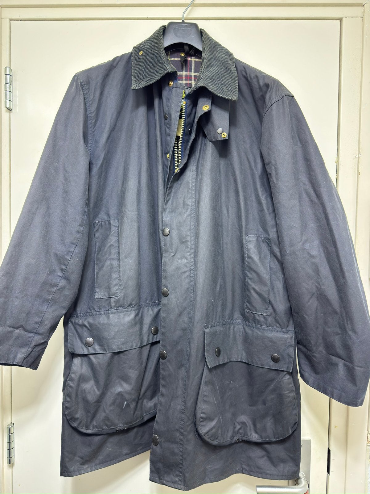 Barbour Waxjas, Ophalen of Verzenden, Zo goed als nieuw, Blauw, Jas of Mantel