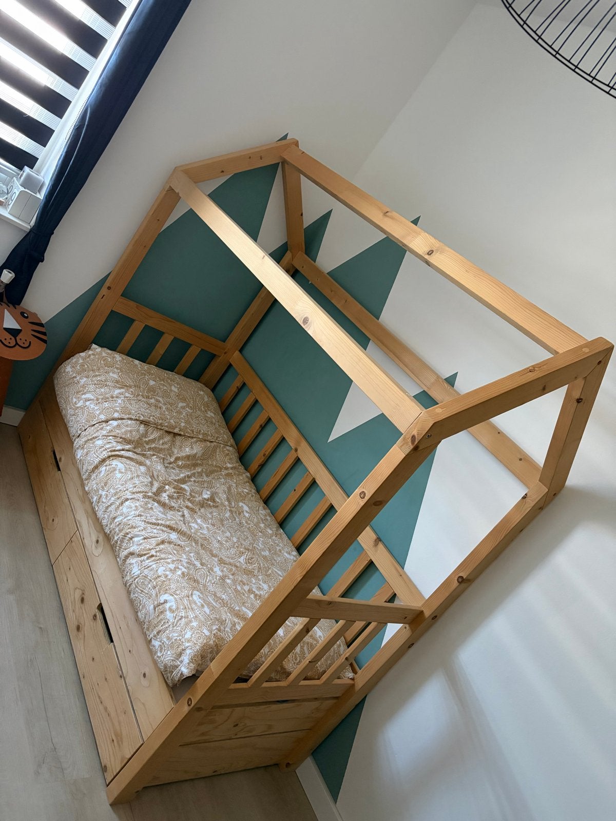 Stevig peuterbed 80x160 met lades en rekje, Ophalen, Eenpersoons, Wit, 190 cm of minder