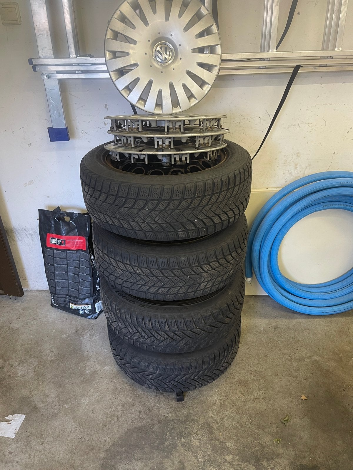Setje winterbanden, Auto-onderdelen, Banden en Velgen, Ophalen, 16 inch, Banden en Velgen, 205 mm