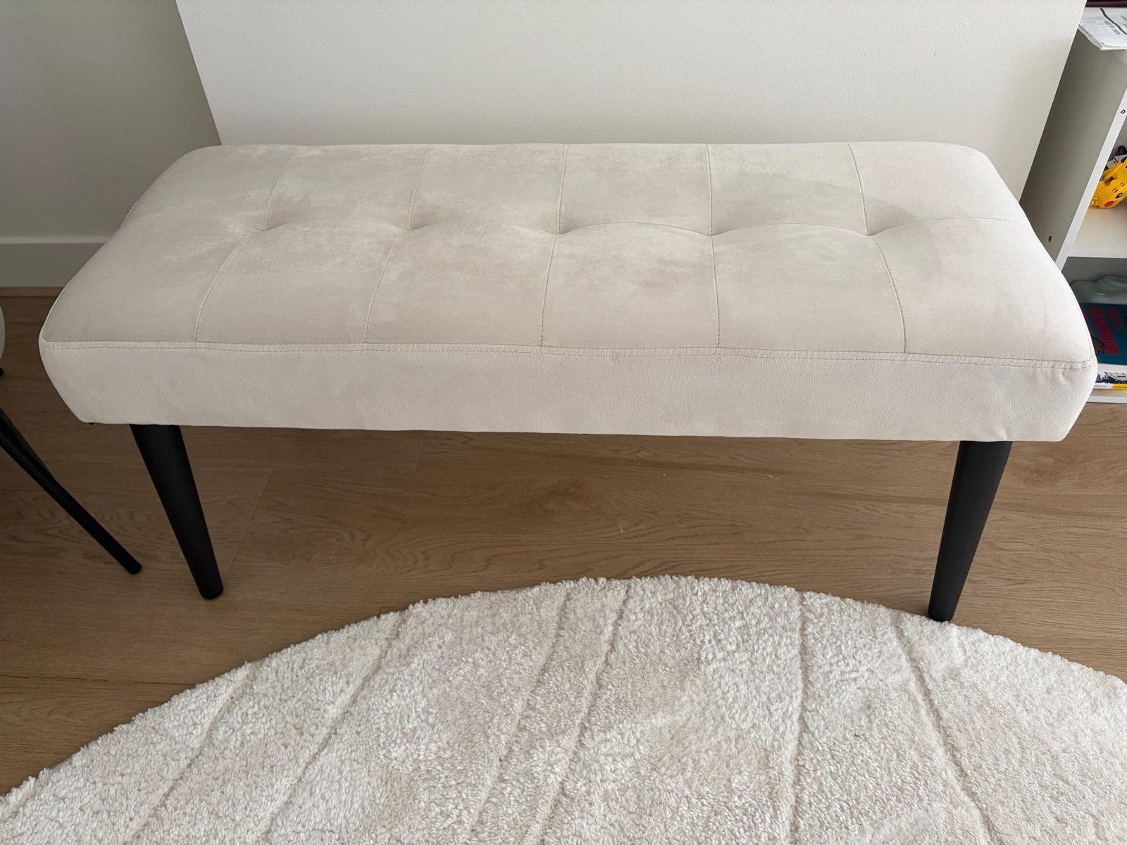 Westwing upholstered velvet bench, Ophalen, Gebruikt, Wit, Eén