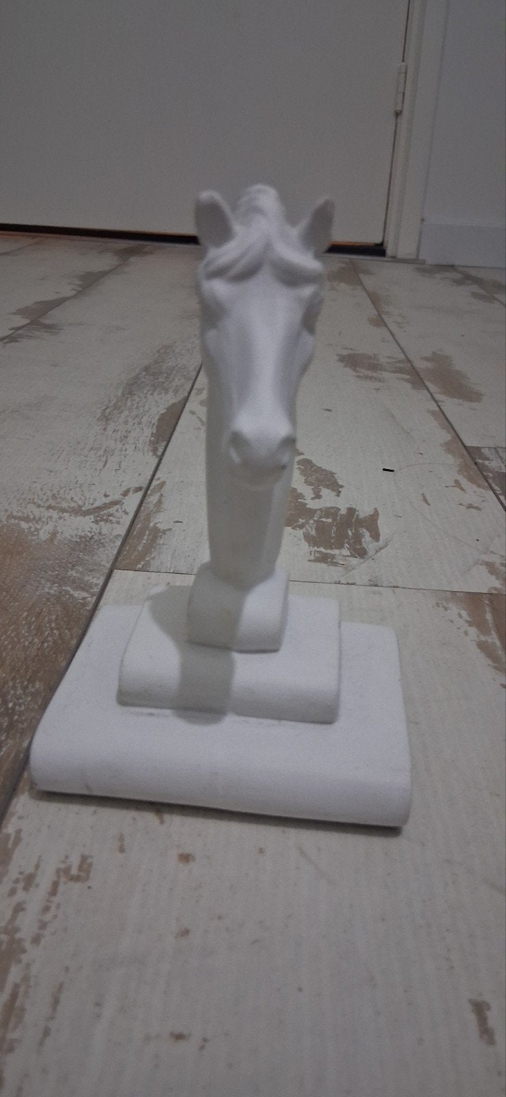 Wit paardenhoofd beeld, Gips, Ophalen of Verzenden, Zoogdier, 20 - 50 cm
