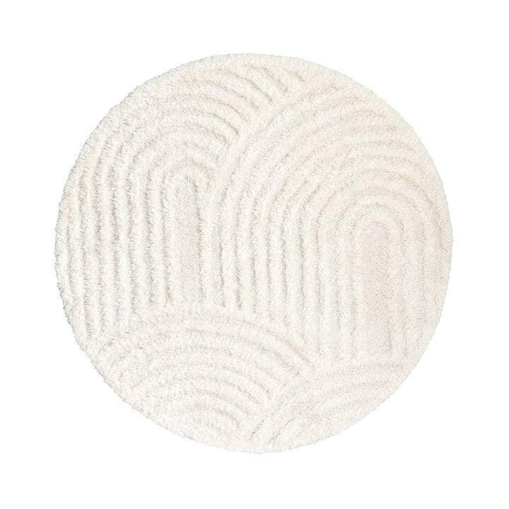 Vloerkleed Rond Scandinavisch- Lova Arches Creme, Ophalen of Verzenden, Nieuw, Rond, 150 tot 200 cm