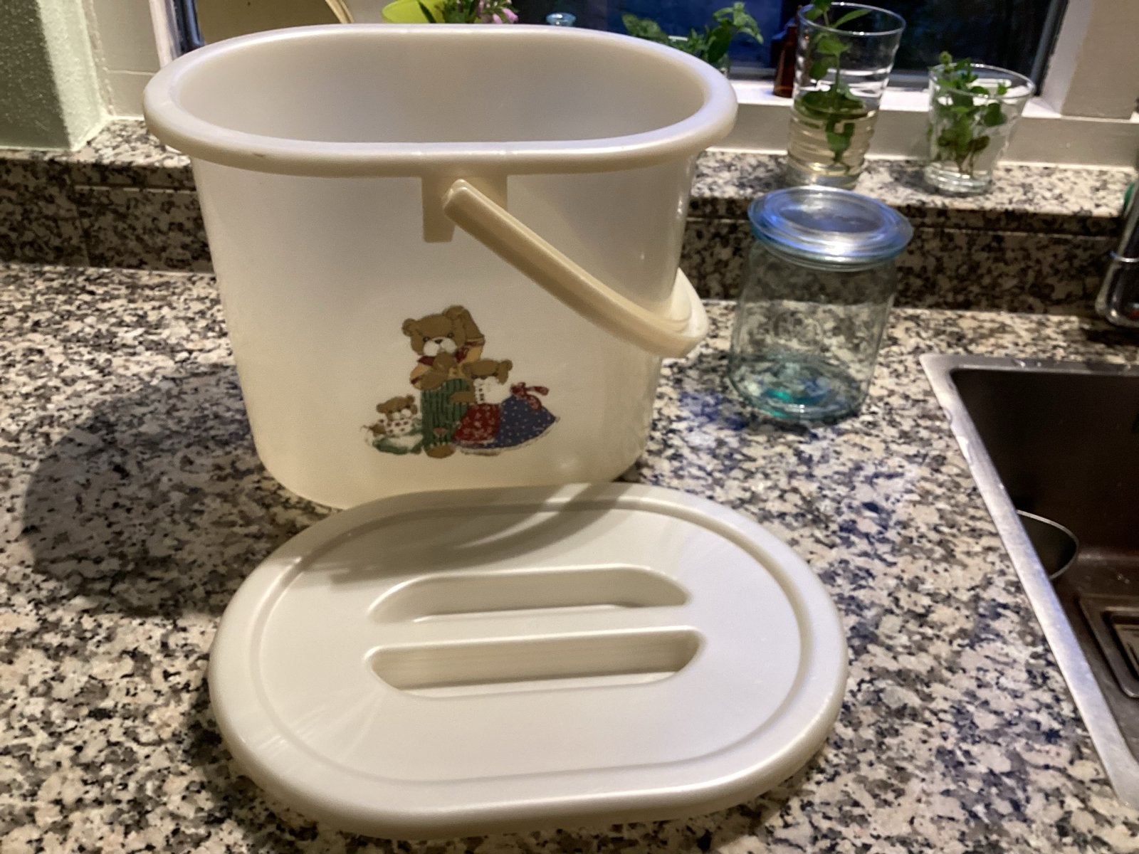 Bébé-jou Luieremmer met Deksel en Berenprint, Kinderen en Baby's, Badjes en Verzorging, Ophalen, Gebruikt, Luieremmer, Bébé-jou