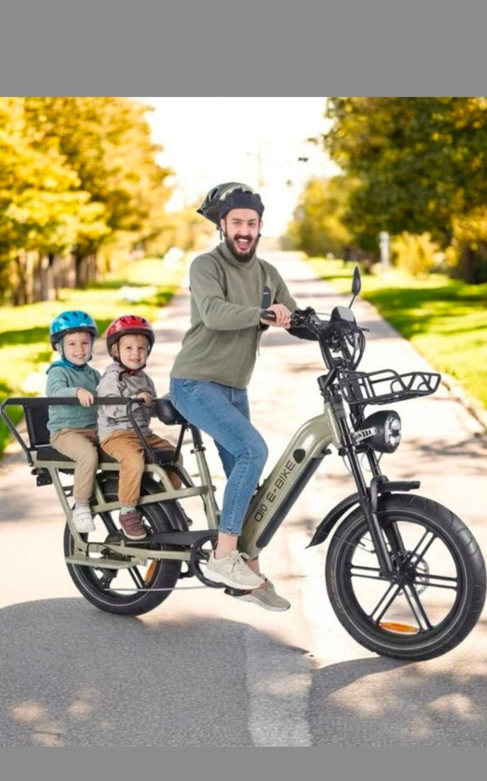 Foto 2 van Fatbike Q10 Transport Ebike Long Tail *Kids* Garantie 2 kleu