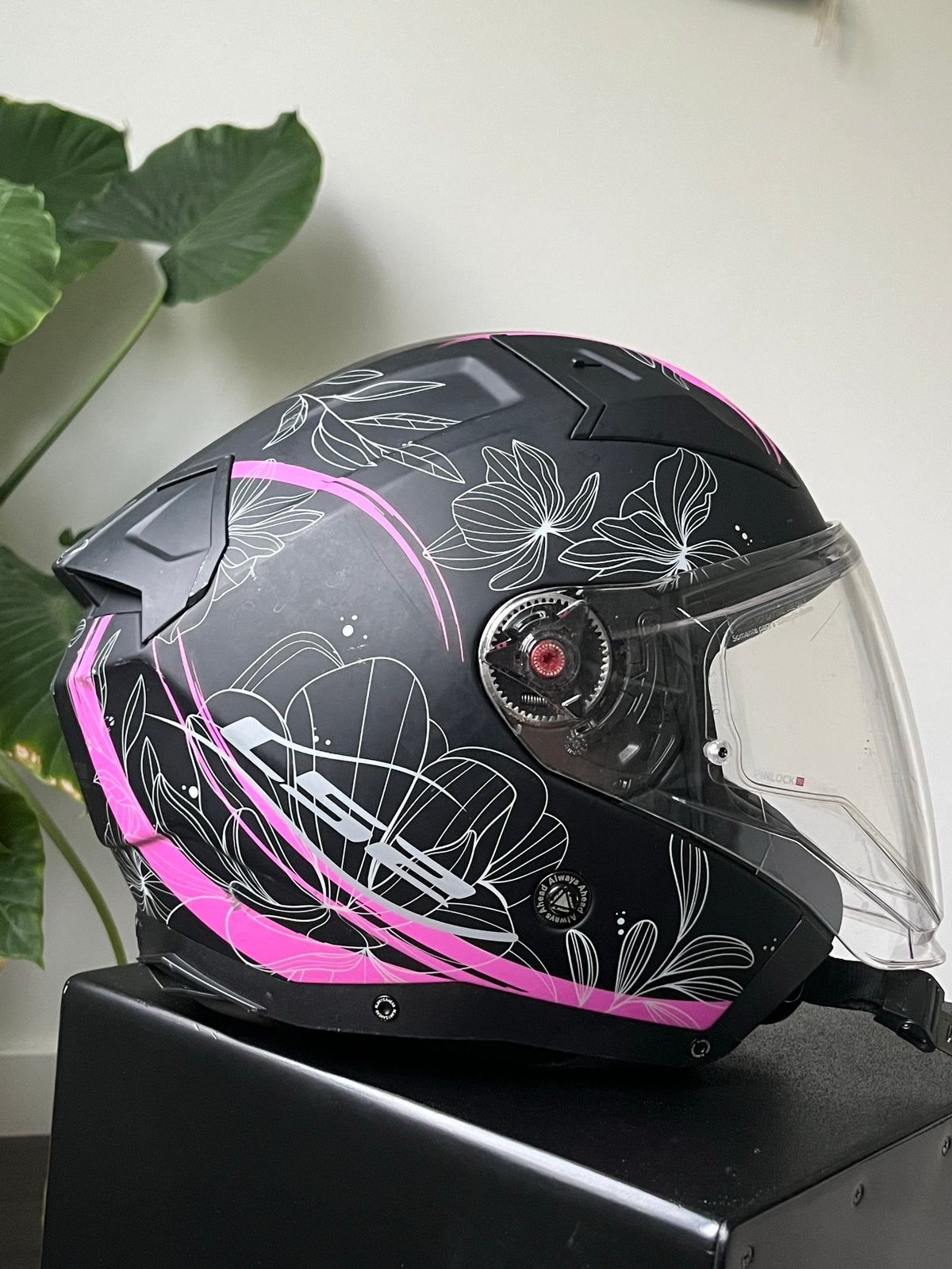 LS2 Infinity II Jethelm - Zwart/Roze (Maat S), Overige merken, Jethelm, Ophalen of Verzenden, S