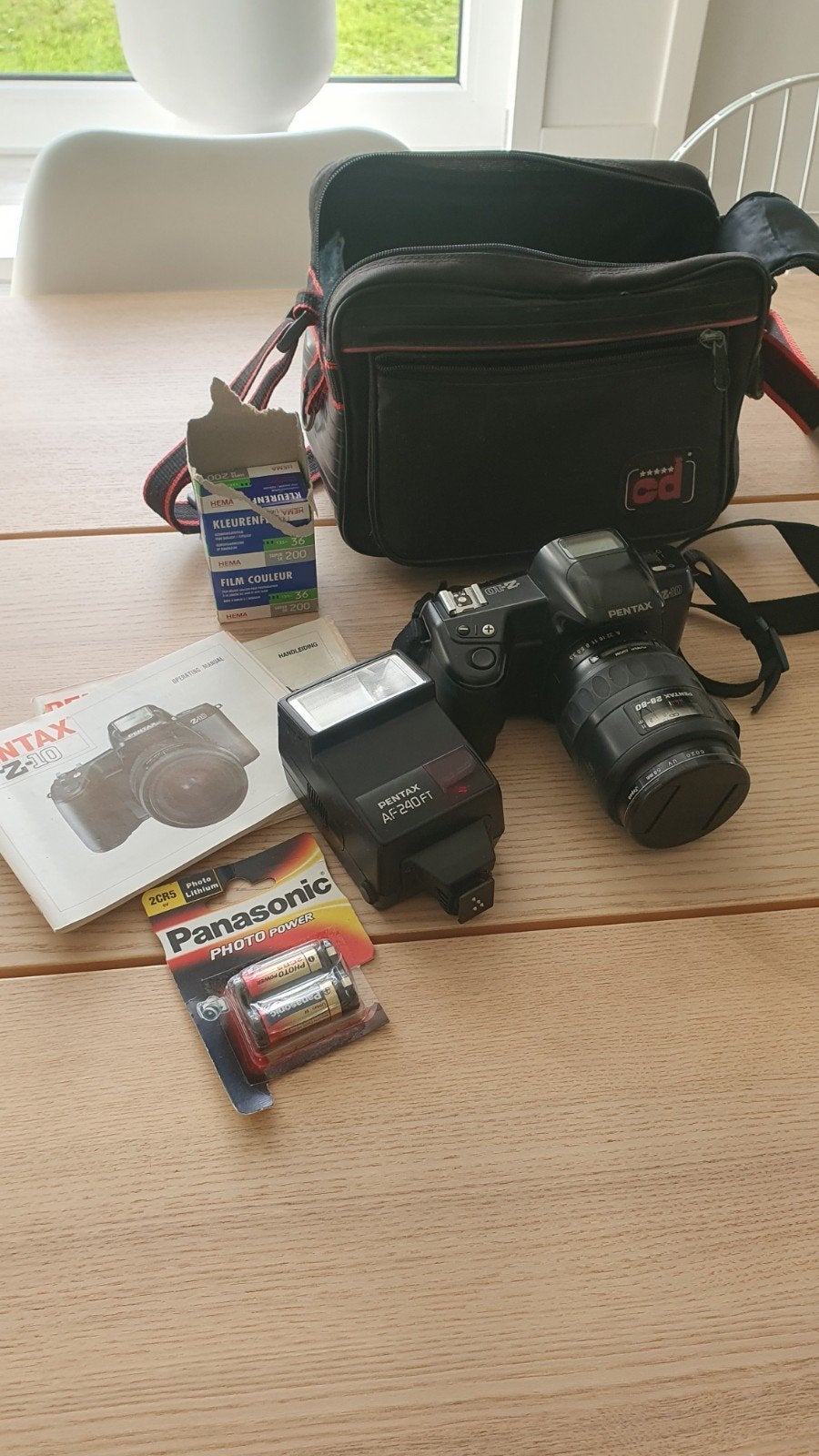 Pentax Z-10 Spiegelreflexcamera Compleet met Flitser en Tas, Ophalen of Verzenden, Gebruikt, Spiegelreflex