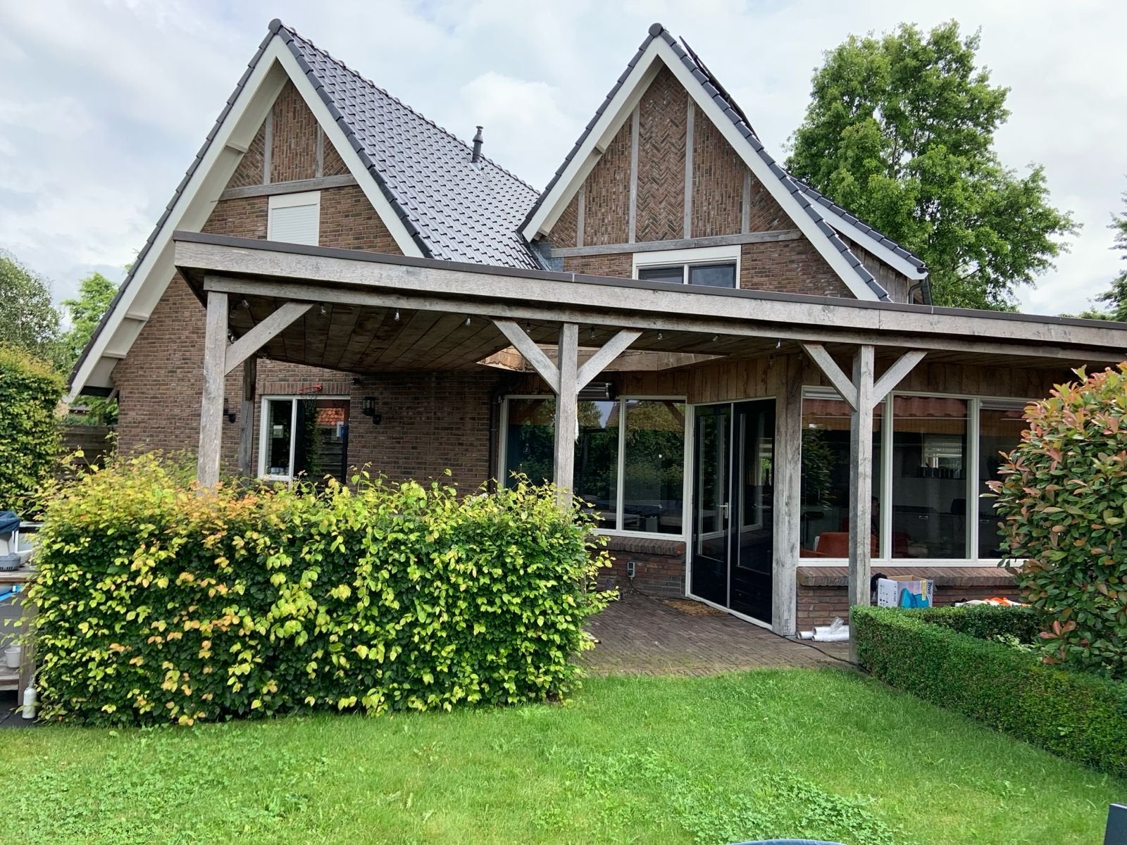 Eiken overkapping - ca. 25m2, Ophalen, Gebruikt, Overige typen
