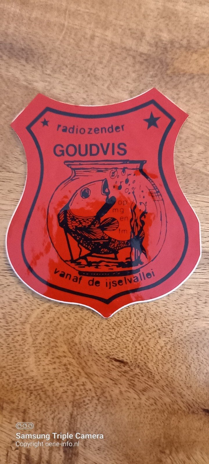 Sticker Radiozender Goudvis - Vanaf de IJsselvallei, Ophalen of Verzenden, Gebruikt, Overige typen
