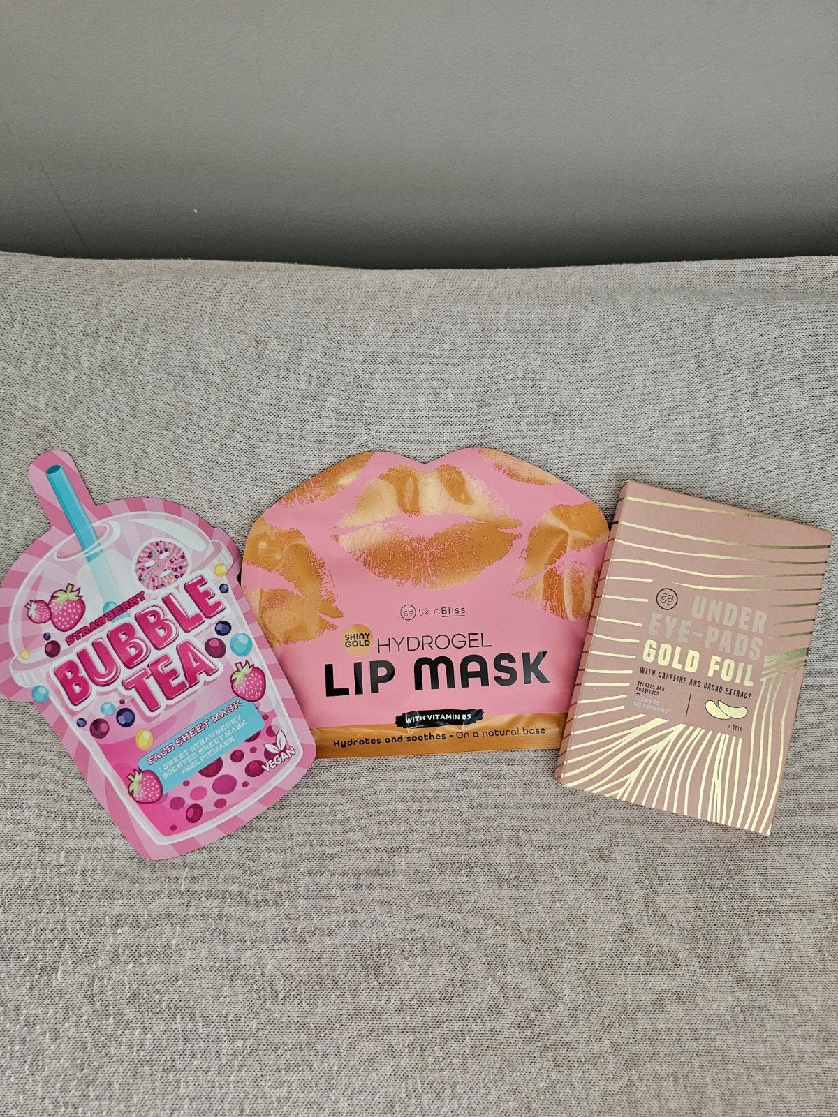 Gezichtsmaskers en oogpads set: Bubble Tea, Lip, Oog, Ophalen of Verzenden