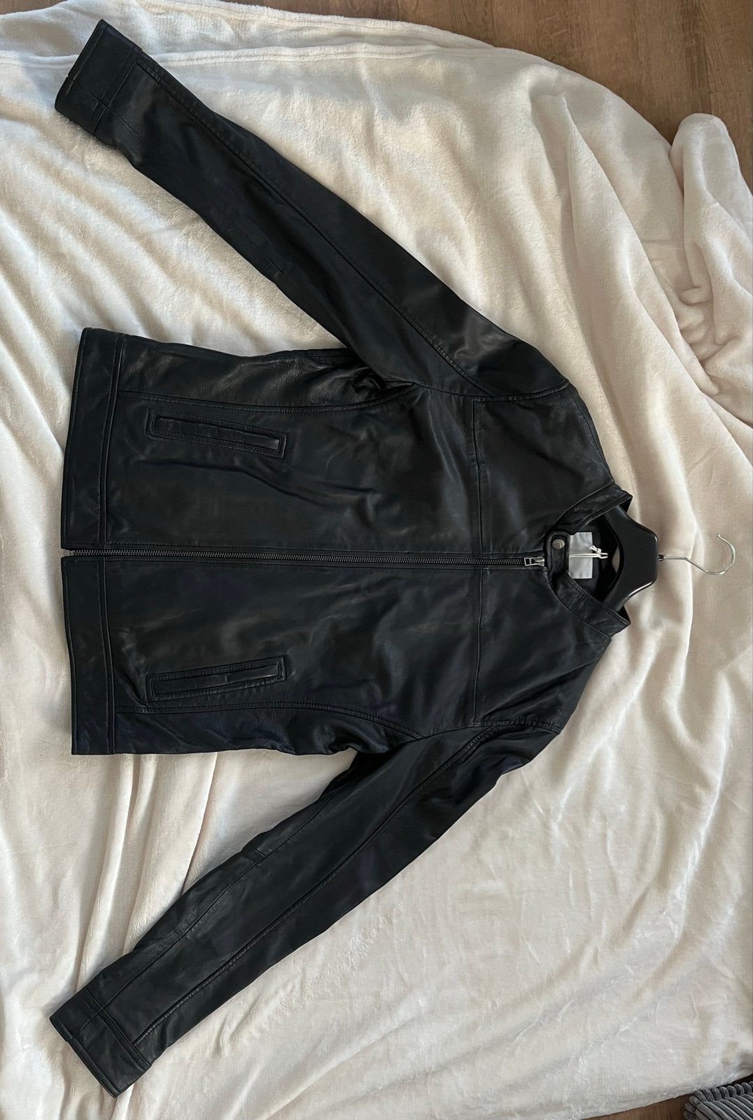 Zwart leren jack heren - Nieuw met prijskaartje, Verzenden, Nieuw, Maat 46 (S) of kleiner, Zwart