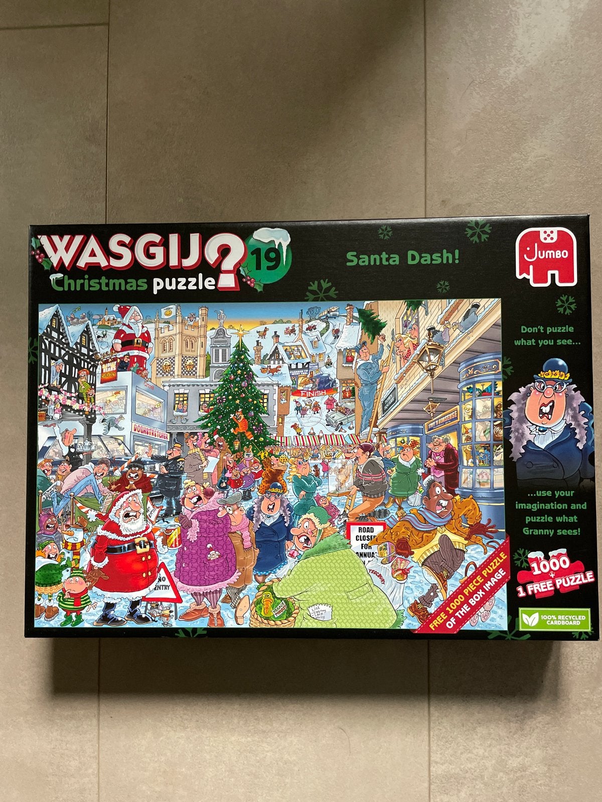 Wasgij Christmas 19 Santa Dash! 1000 stukjes puzzel, Hobby en Vrije tijd, Denksport en Puzzels, Ophalen of Verzenden, 500 t/m 1500 stukjes
