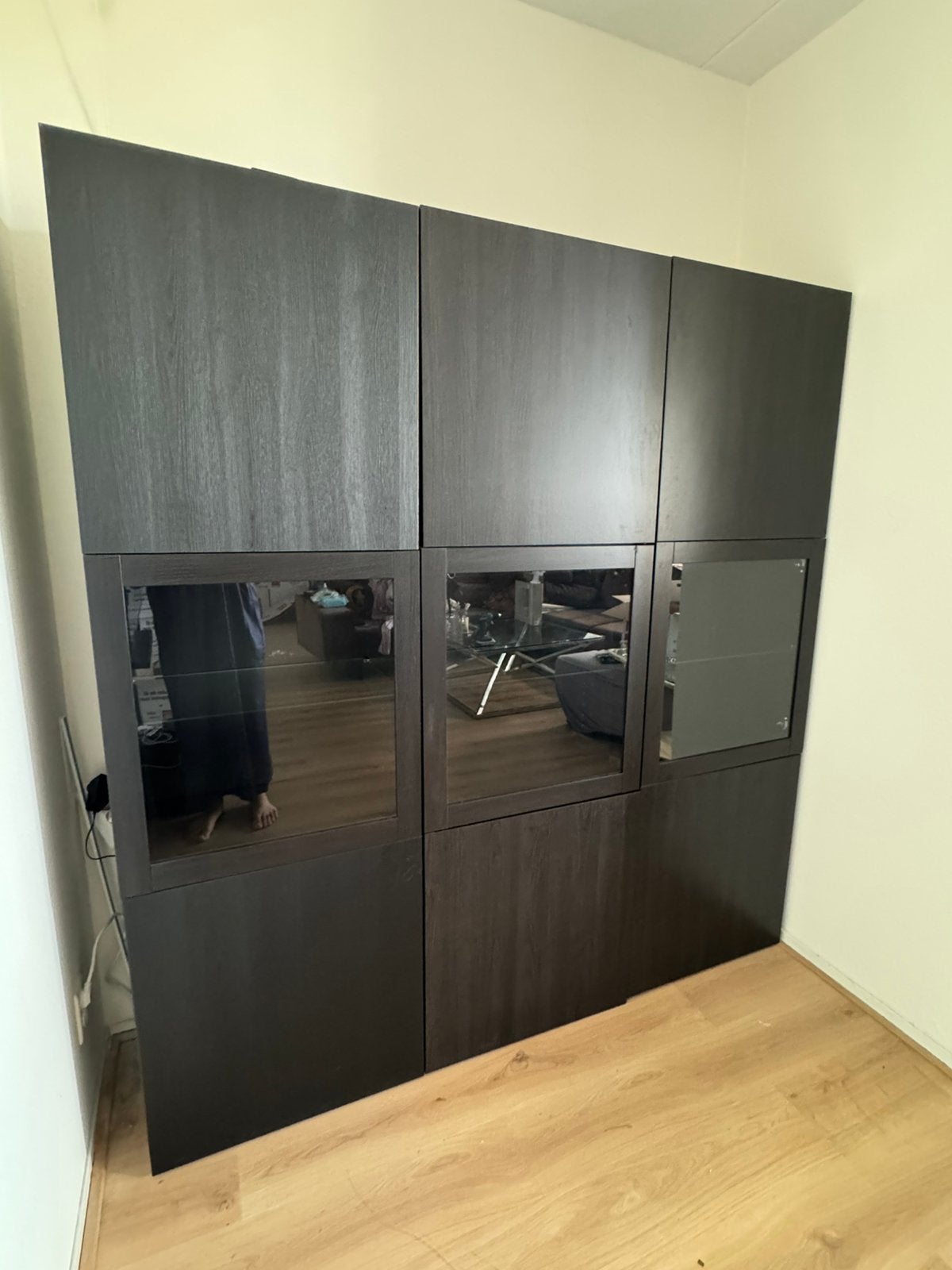 IKEA BESTÅ vitrinekast / opbergkast zwartbruin, Ophalen, 150 tot 200 cm, 25 tot 50 cm, Glas
